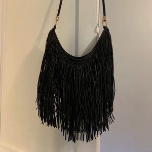 Black fringe purse